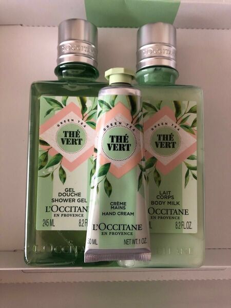 (新品) ロクシタン GT グリーンティー / シャワージェル 245ml,ボディミルク 245ml,ハンドクリーム 30ml