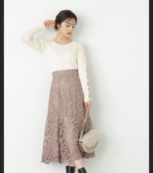 フレアケミカルレーススカート サイズM PROPORTION BODY DRESSING
