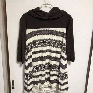 axes femme 長袖 チュニック 花柄 M ブラウン 新品 未着用