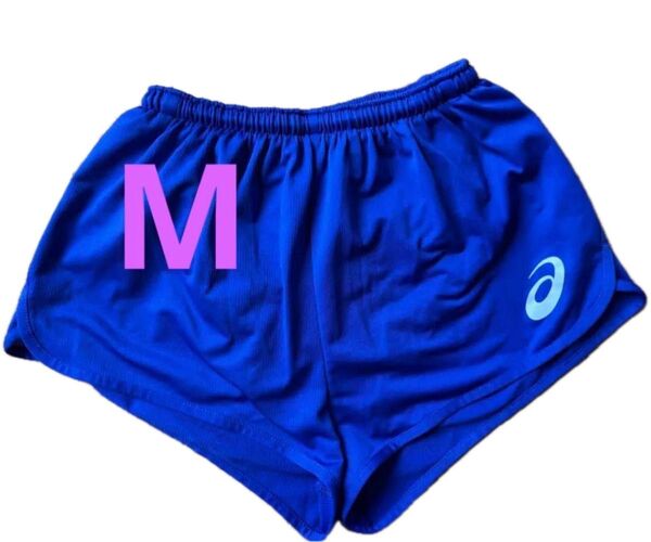 【美品】asics アシックス ランニングパンツ ブルー 女子用 陸上競技 M