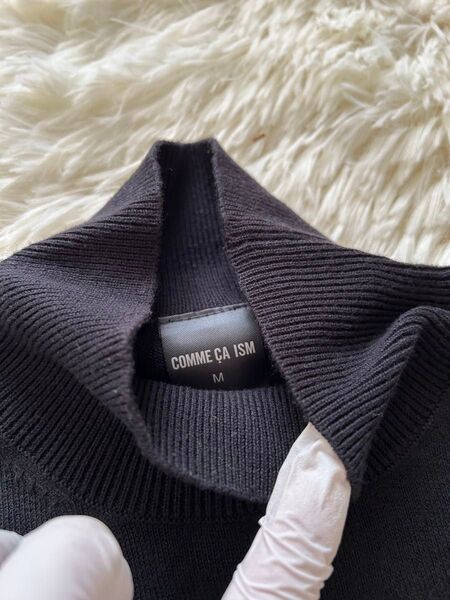 COMME CA ISM ノースリーブ 薄手黒ニット Mサイズ