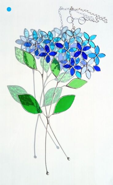 ハンドメイド■爽やかな紫陽花のオーナメント■ステンドグラス