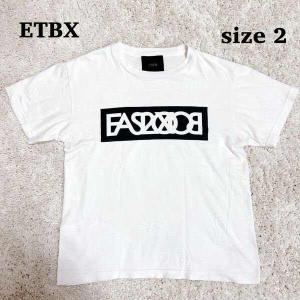 【希少】THE ETBX Tシャツ 半袖 カットソー プリント ロゴ ブランドロゴ ホワイト 白 M メンズ