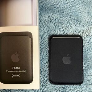 Apple MagSafe対応 iPhone 純正互換品ファインウーブンウォレットBLACK
