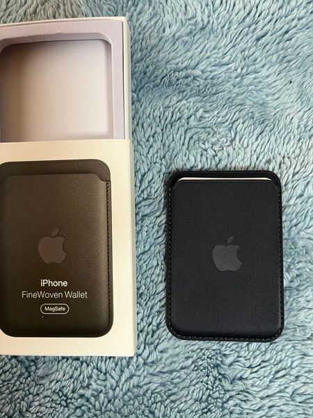 Apple MagSafe対応 iPhone 純正互換品ファインウーブンウォレットBLACK