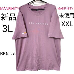 新品 3L MANFINITY 半袖 Tシャツ レッド 大きいサイズ XXL 未使用 半袖Tシャツ トップス 赤 ビッグサイズ