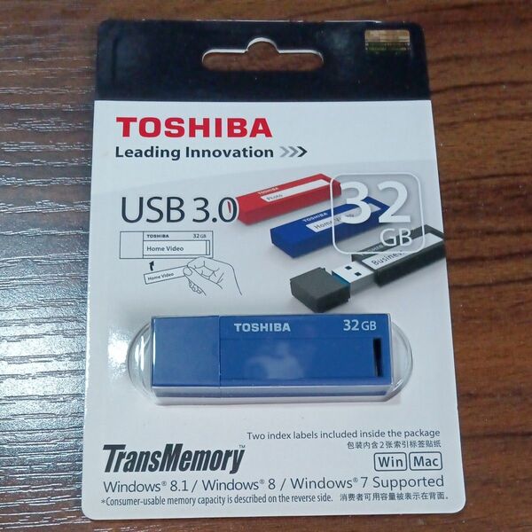 32GB TOSHIBA 東芝 USBメモリーTransMemory USB3.0 ブルー海外リテール V3DCH-032G-BL