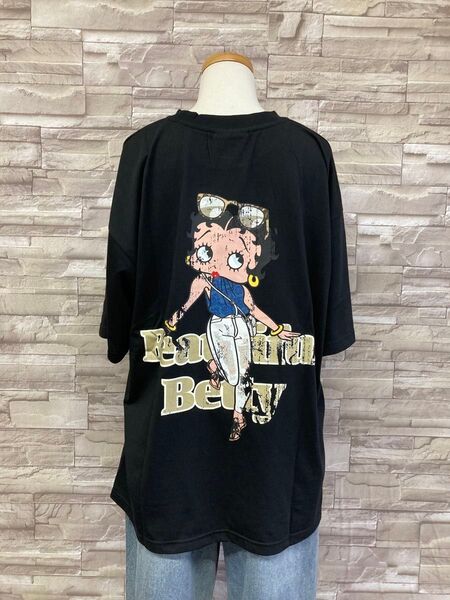 新品 ベティちゃんBettyBoop ベティブープ半袖Tシャツゆったりブラック