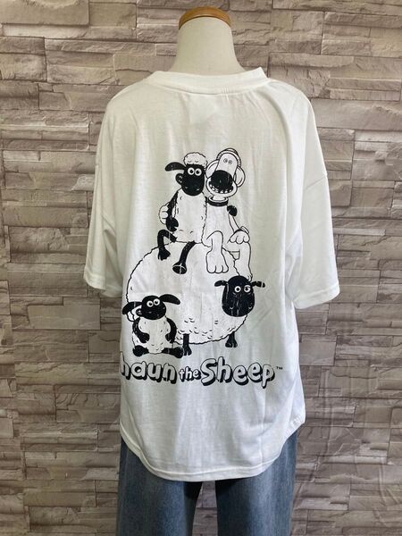 新品 ひつじのショーン半袖Tシャツゆったりホワイト