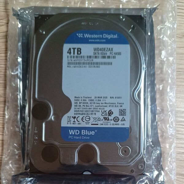 WD Blue 内蔵 HDD 4TB CMR 3.5インチ SATA 5400rpm キャッシュ256MB PC WD