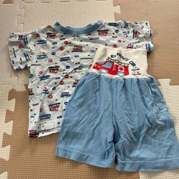 ベビー服 半袖 半ズボン 腹巻き付き パジャマ 90cm