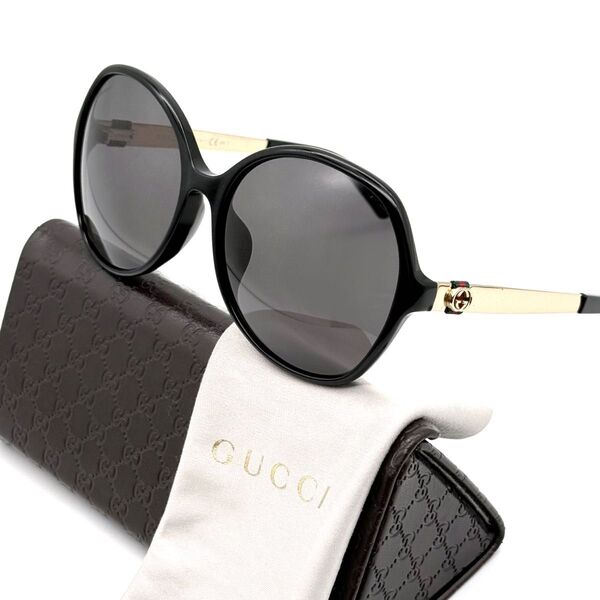 GUCCI グッチ サングラス シェリーライン インターロッキング GG ゴールド フルリム アイウェア