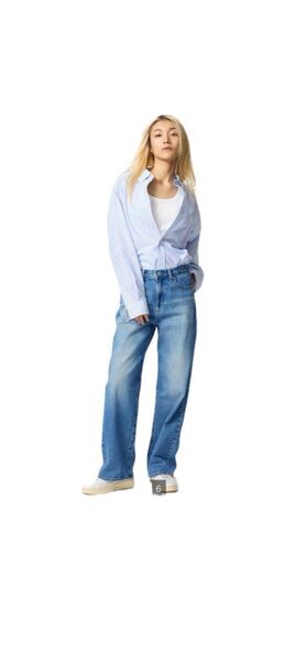 ユニクロ ワイドストレートジーンズ WOMEN 22 64 BLUE