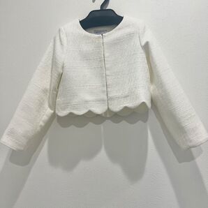 ANNA SUI mini ツイードジャケット スカラップ 白 120cm