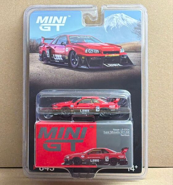 1/64 MINI GT 日産 LB-ER34 スーパーシルエット スカイライン 赤/黒 MGT00843-BL ミニカー