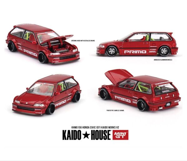 1/64 KAIDO HOUSE MINI GT ホンダ シビック EF Kaido Works V2 KHMG156 ミニカー