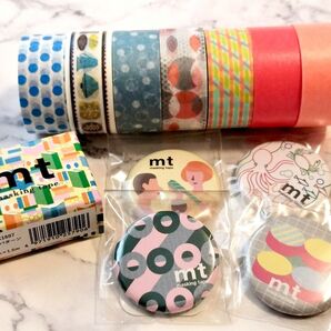 mt マスキングテープ カモ井加工紙 マステ ミニマステ 缶バッジ カモ井