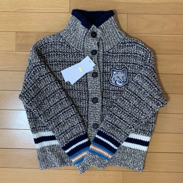 MAISON KITSUNE メゾンキツネ フォックスヘッド ニット セーター カーディガン グレー ブルー