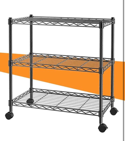 3段 スチールラック 黒 幅60×奥行35×高さ80cm メタルラック