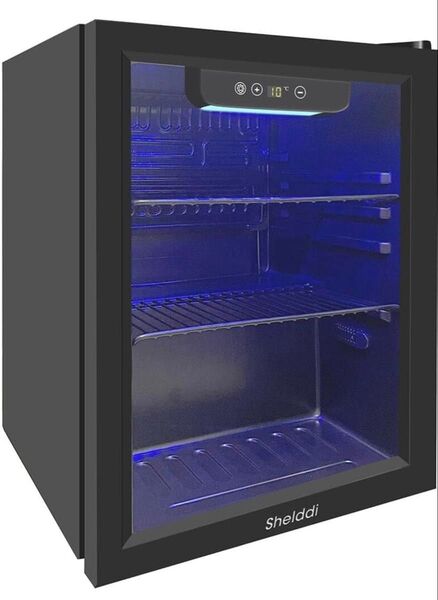 小型冷蔵庫 48L コンプレッサー式 透明ガラスドア 静音 省エネ 一人暮らし