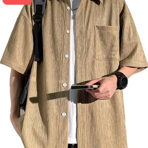 シャツ メンズ 半袖 ゆったり 吸汗速乾 通気性 無地 シンプル カジュアル