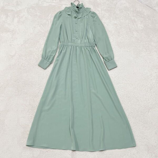 美品◆LOULOU WILLOUGHBYヴィーナスデシンフリルボウタイワンピース