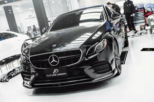 【FUTURE DESIGN正規品】BENZ メルセデス・ベンツ Eクラス W213 S213 AMGバンパー用リップスポイラー 本物DryCarbon ドライカーボン 300