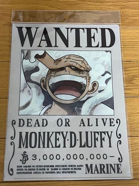 「ワンピース」ルフィ 30億(ニカ)手配書クリアファイル 新品未開封