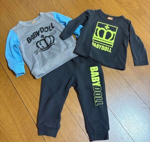 BABY DOLL トレーナー 長袖Tシャツ パンツ 3点セット