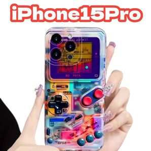 Iphone 15Pro ケース クリエイティブ ゲームコンソールのグラフィック ユニーク ゲームボーイ風 デザイン 面白い