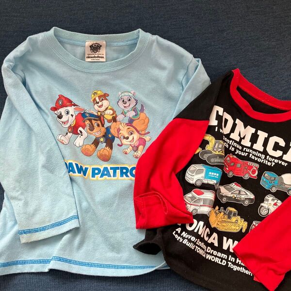100 110 ロンt 長袖 トミカ パウパト まとめ売り セット 男の子 長袖シャツ 長袖Tシャツ こども服