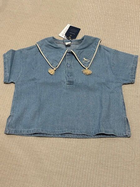 新品 バースデイ コトリ 襟付きデニムトップス 半袖Tシャツ