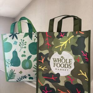 Whole Foods Market トートバッグ 2個セット ケール柄新作 品薄品