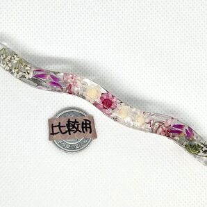 116 くねくね 細長 ハンドメイド バレッタ スターフラワー ドライフラワー
