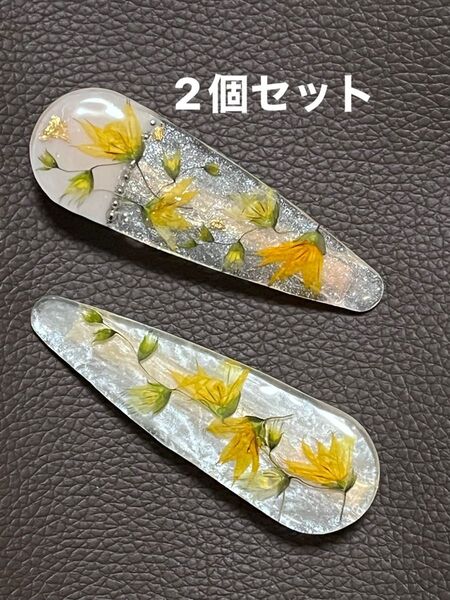 メラスフェルラ① ヘアクリップ ハンドメイド レジン 2個セット