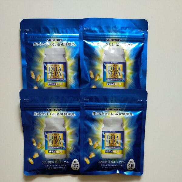 サントリー DHA&EPA+セサミンEX プラスビタミン 30日分 120粒 4袋
