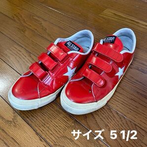 ヴィンテージ コンバース レザー ワンスター V3 ベルクロ 日本製 レッド