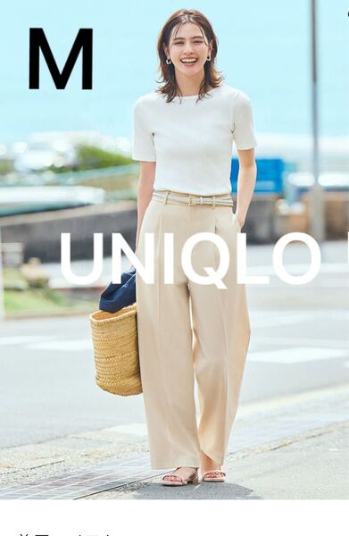 UNIQLO ユニクロ タックワイドパンツ Mベージュ 31 BEIGE