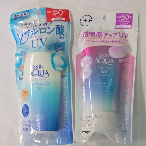 スキンアクア スーパーモイスチャーUVジェル SPF50+ PA++++ 110gとト-ンアップエッセンスラベンダー80gのセット