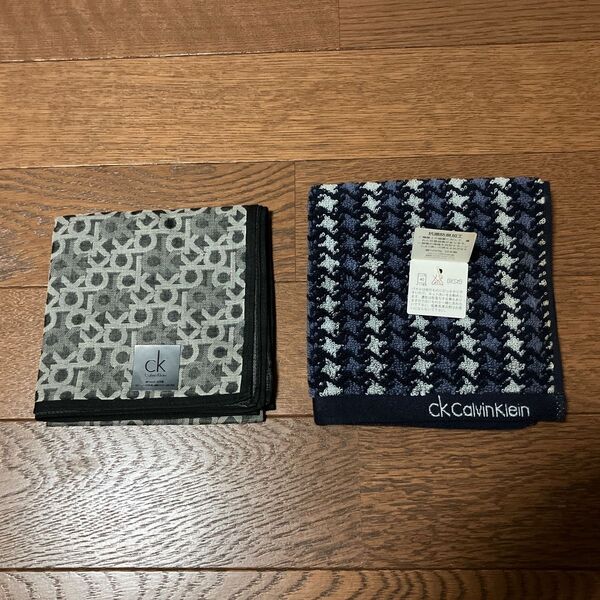 新品 2枚セット cK CalvinKlein ハンカチ カルバンクライン ハンカチ タオルハンカチ ブランドハンカチ メンズ