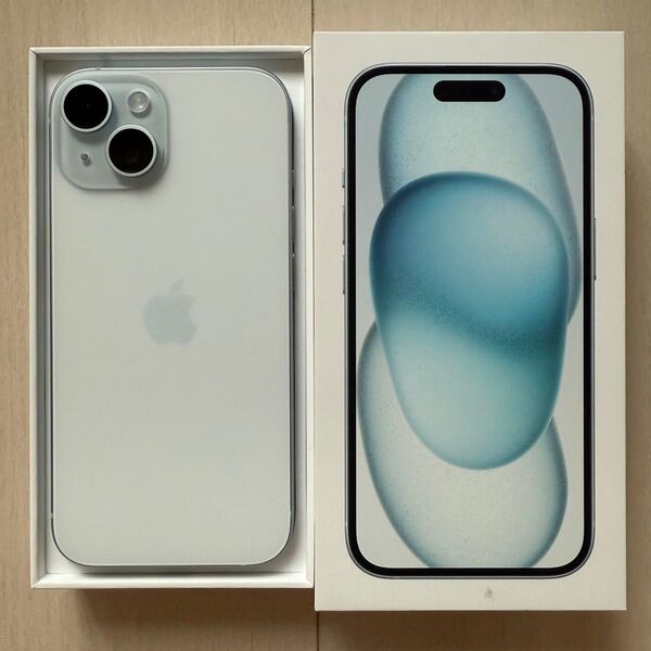 【未使用】iPhone15 ブルー SIMフリー Apple 青 アップル 128GB 一括精算済 残債なし docomo