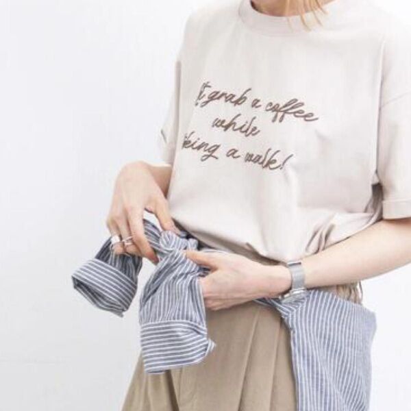 サマンサモスモスブルー 発泡プリント Tシャツ