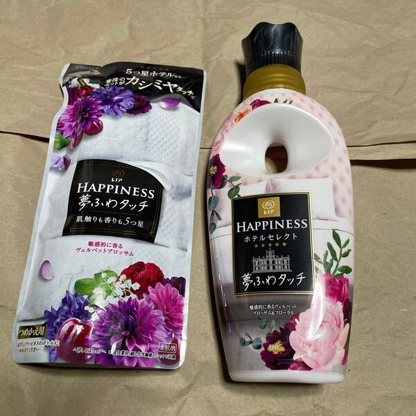 レノア ハピネス 夢ふわタッチ 柔軟剤 ヴェルベットブロッサム&フローラル 詰め替え 400ml ボトル セット