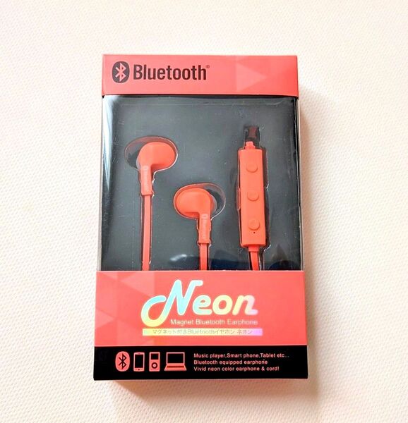 Neon マグネット付きBluetoothイヤホン ネオン
