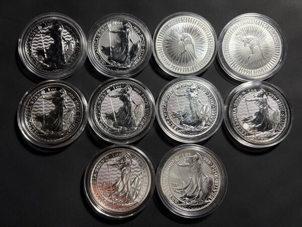 銀貨 1オンス 10枚 セット まとめ売り シルバー ブリタニア カンガルー