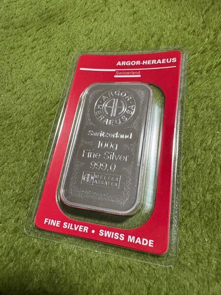 銀インゴット シルバーバー 100g スイス アルゴア製