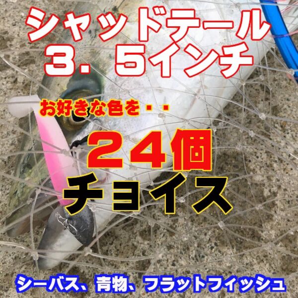 シャッドテール 3.5インチ お好きな色を24個 チョイス #静ヘッド、VJ-22、VJ28などに