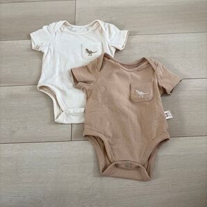 ベビー服 ロンパース 2枚セット 恐竜