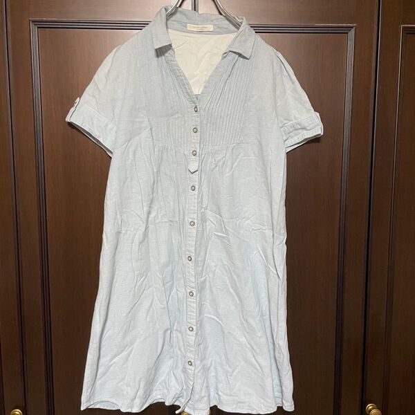 chocol raffine robe グリーンパークス ワンピース 半袖 綿 コットン ナチュラル