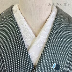 洗える刺繍半衿 白ばら